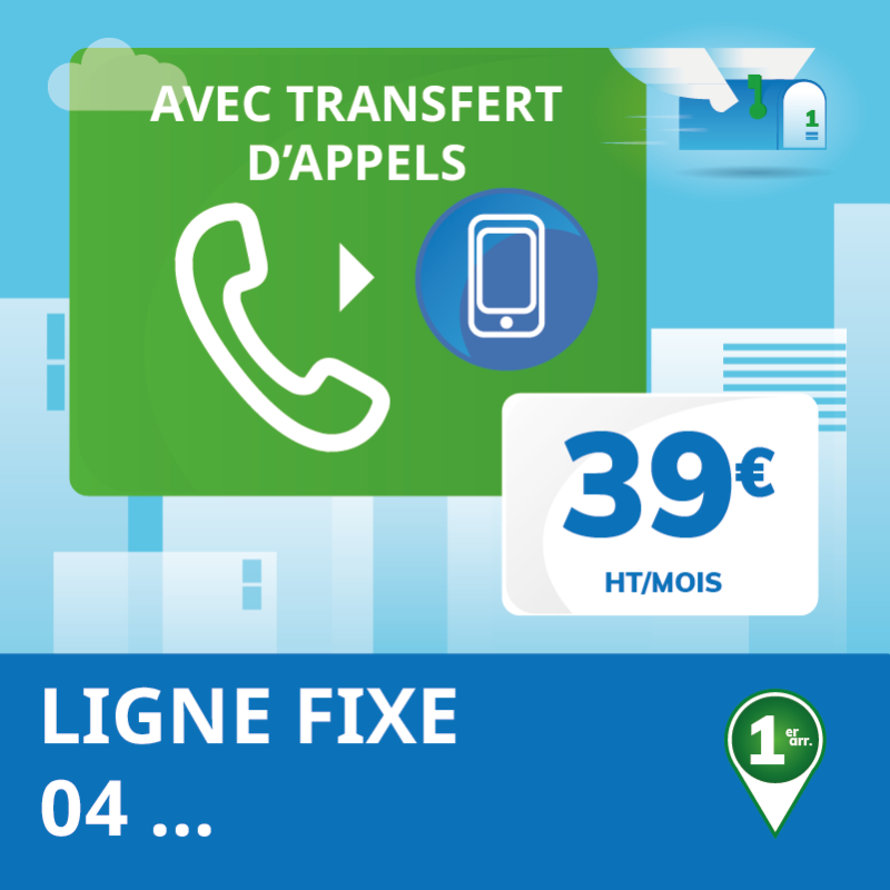 Attribution d'une ligne fixe en 04 avec transfert d'appels - Domiciliation Marseille 1er