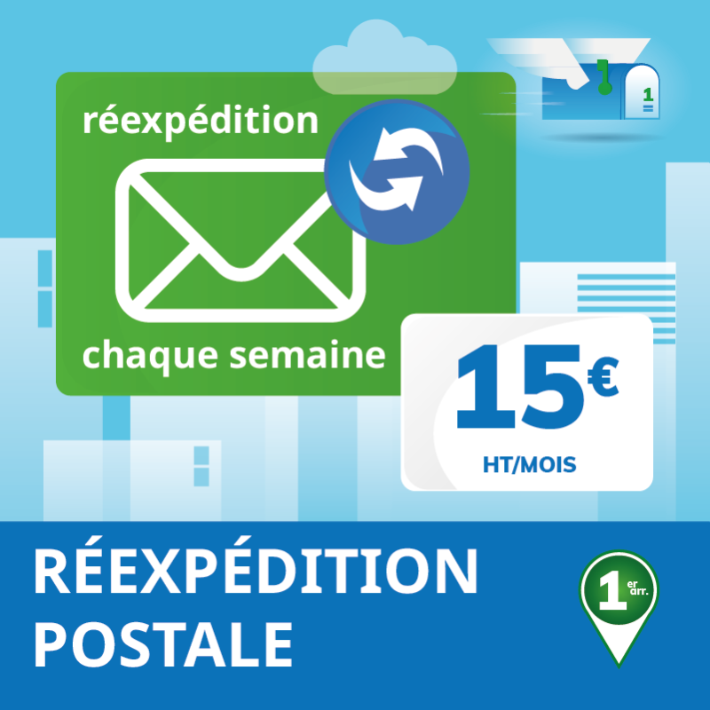 Réexpédition postale des courriers 1 fois par semaine - Domiciliation Marseille 1er